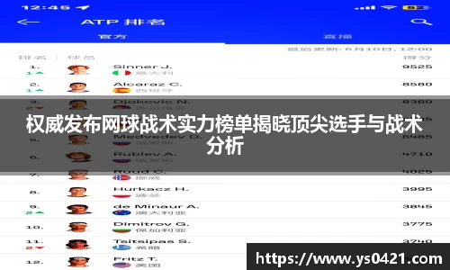 权威发布网球战术实力榜单揭晓顶尖选手与战术分析